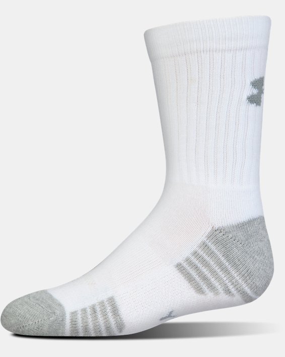 Unisex HeatGear® Tech Crew Socks - 3-Pack, White, pdpMainDesktop image number 2